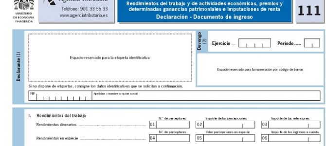 Modelo 111 – Retenciones e ingresos a cuenta del IRPF