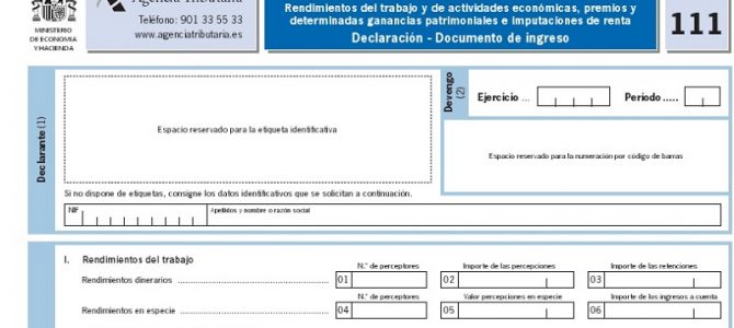 Modelo 111 – Retenciones e ingresos a cuenta del IRPF