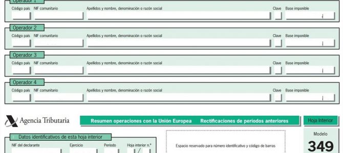 Todo sobre el modelo 349 de operaciones intracomunitarias